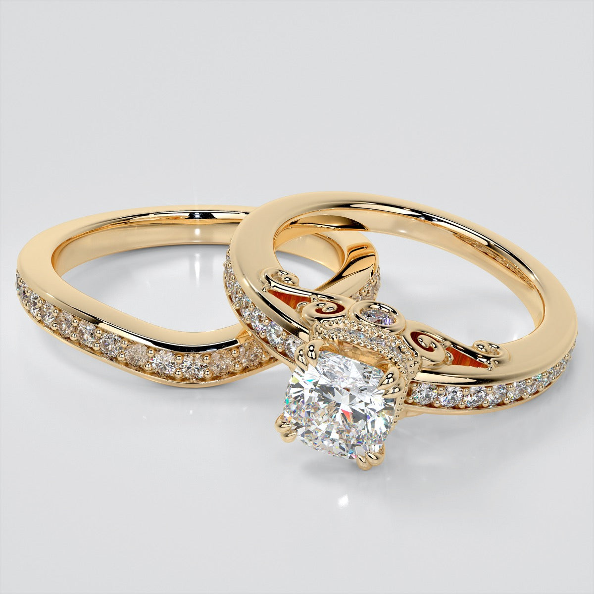 1.5Ct Cushion Cut Lab Grown Diamond VVS Clarity | F-Color Engagement Ring in 18K White Gold