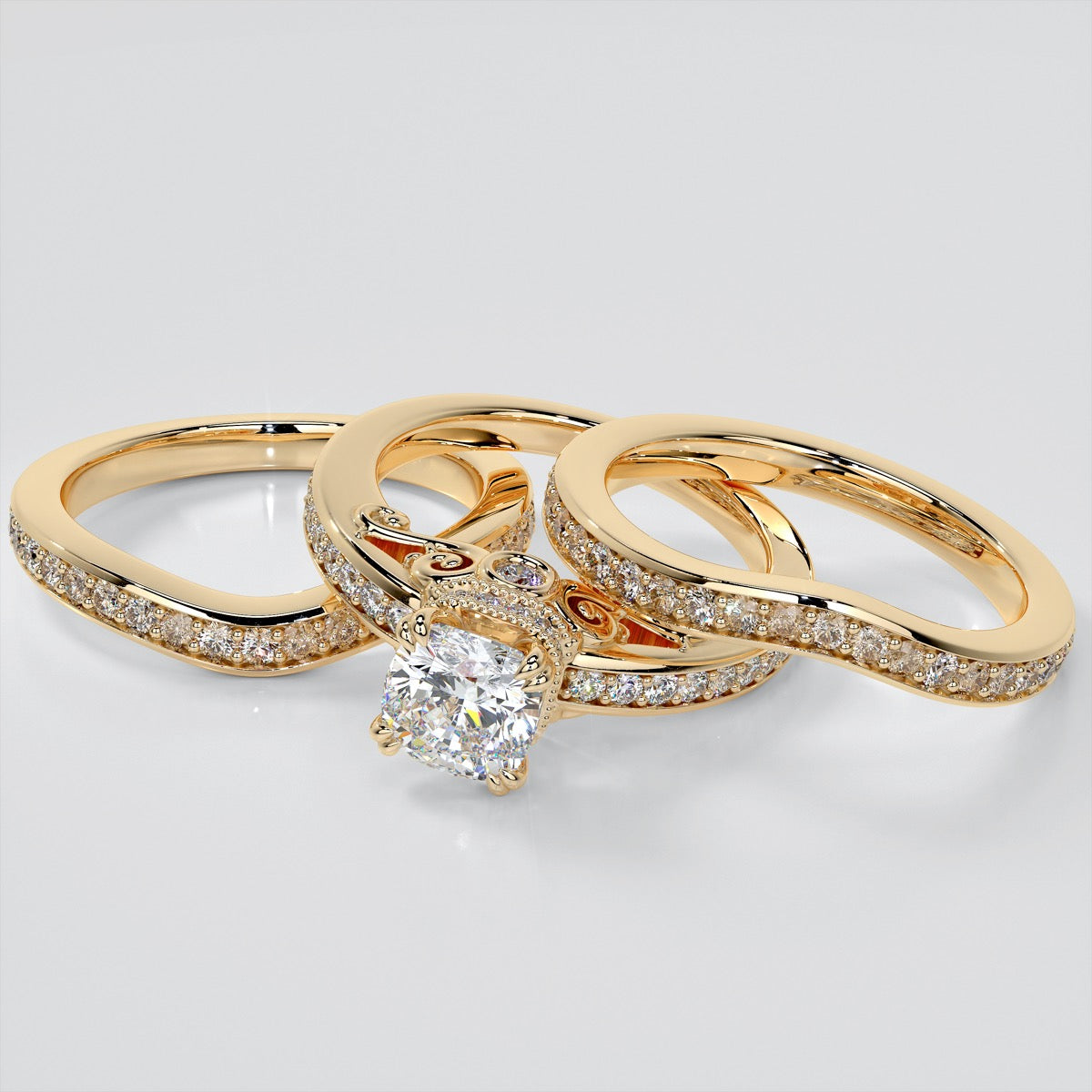 1.5Ct Cushion Cut Lab Grown Diamond VVS Clarity | F-Color Engagement Ring in 18K White Gold