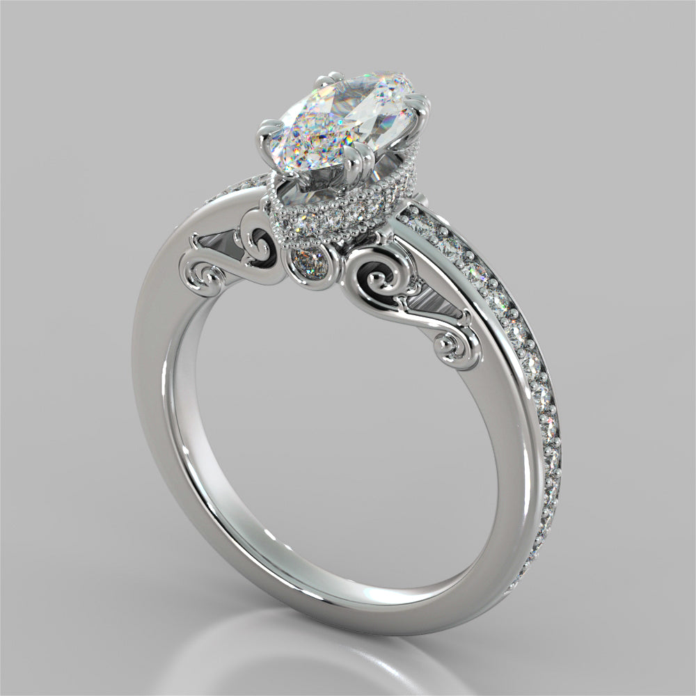 1.5Ct Marquise Cut Lab Grown Diamond VVS Clarity | F-Color Engagement Ring in 18K White Gold
