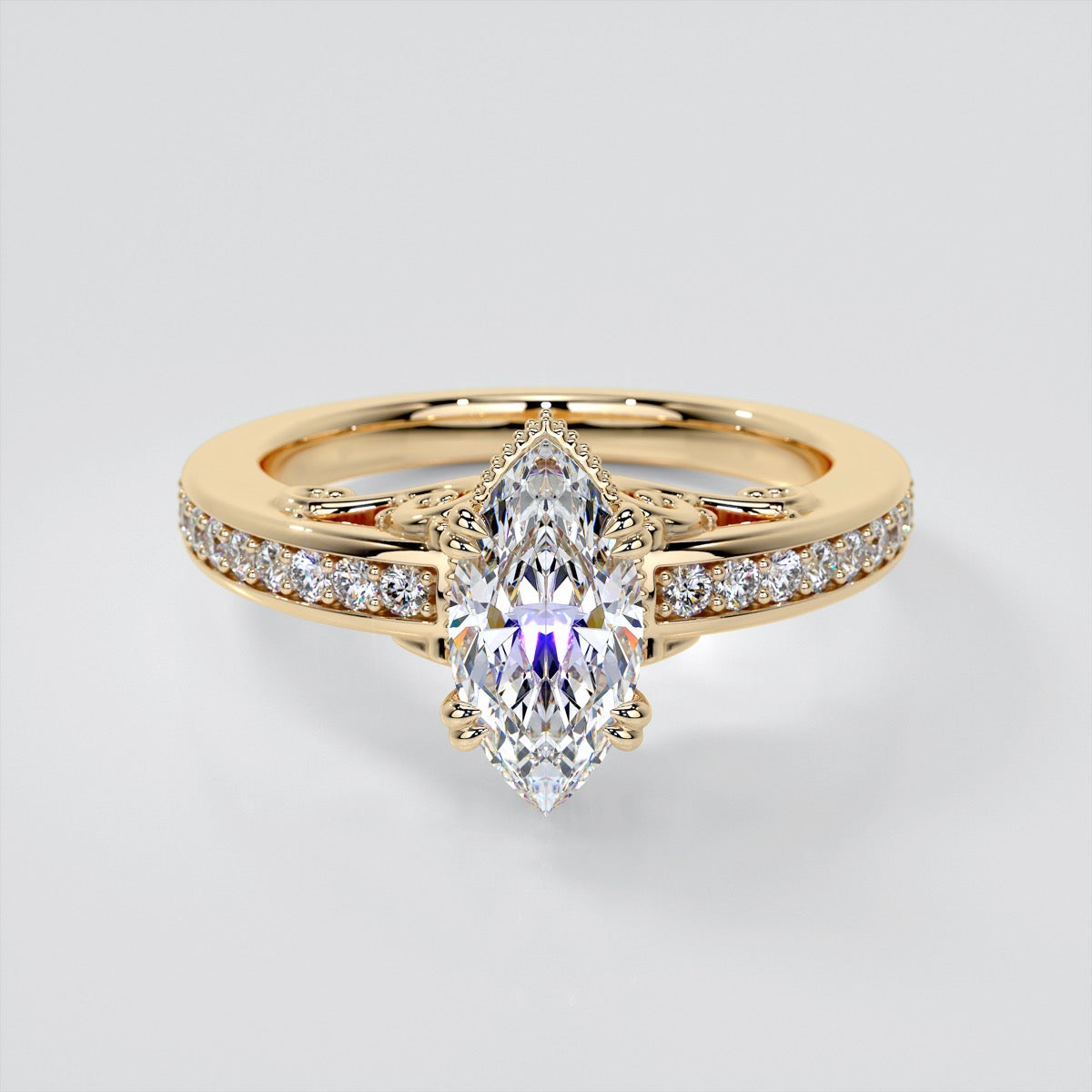 1.5Ct Marquise Cut Lab Grown Diamond VVS Clarity | F-Color Engagement Ring in 18K White Gold