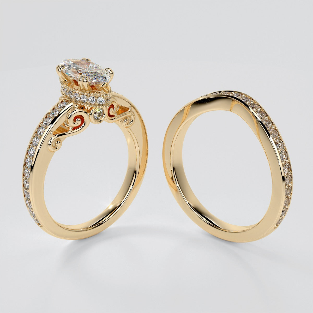 1.5Ct Marquise Cut Lab Grown Diamond VVS Clarity | F-Color Engagement Ring in 18K White Gold