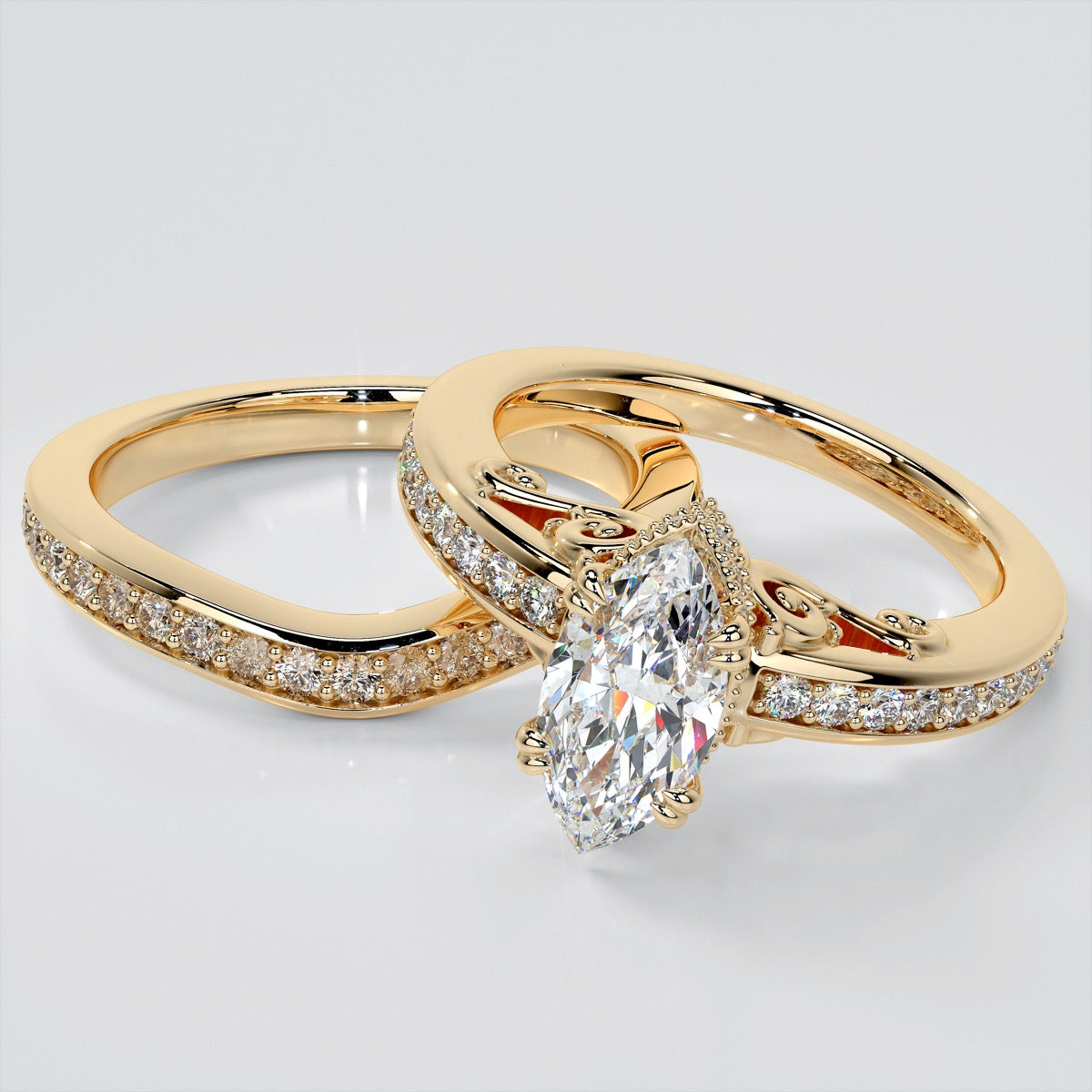 1.5Ct Marquise Cut Lab Grown Diamond VVS Clarity | F-Color Engagement Ring in 18K White Gold