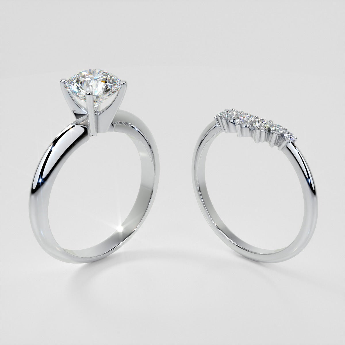 Soft Elegance Band Set With Lab Grown Diamonds