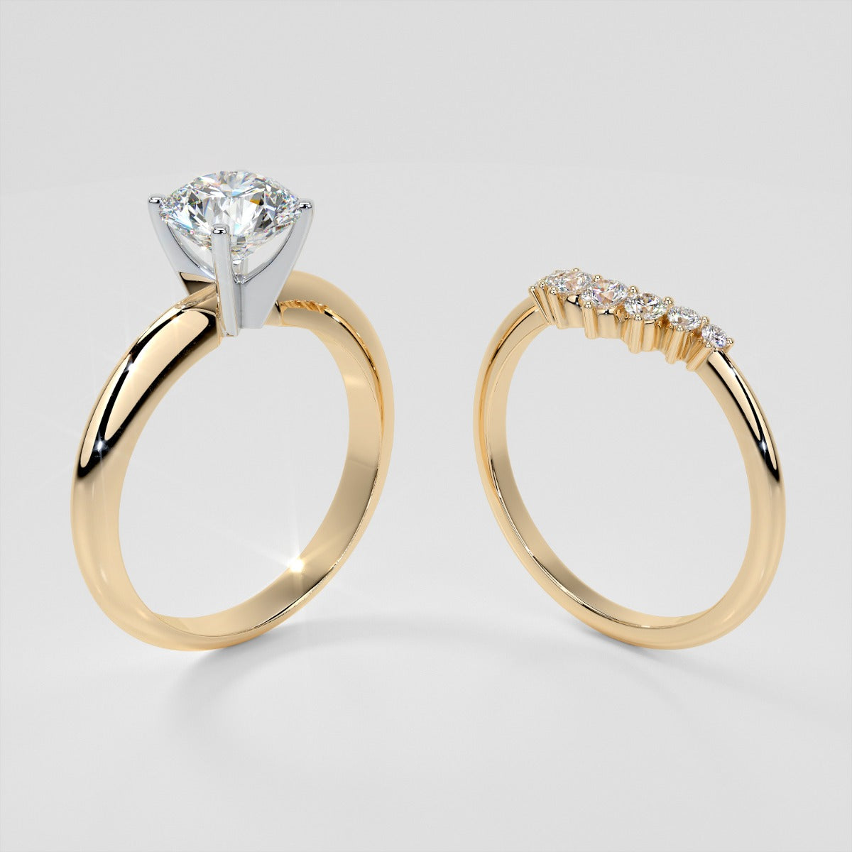 Soft Elegance Band Set With Lab Grown Diamonds