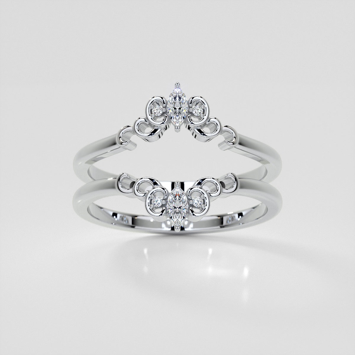 Lab Grown Diamond Marquise Crown Contour Band .07CTW