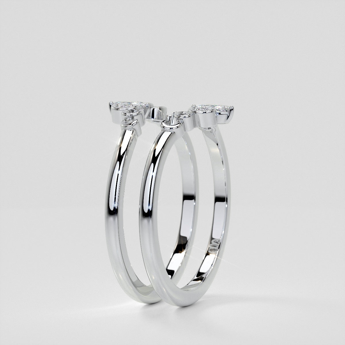 Lab Grown Diamond Marquise Crown Contour Band .07CTW