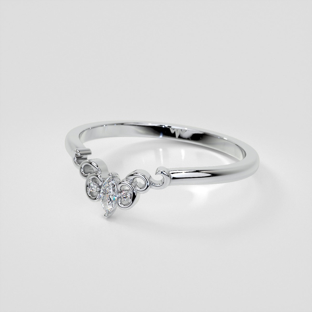 Lab Grown Diamond Marquise Crown Contour Band .07CTW