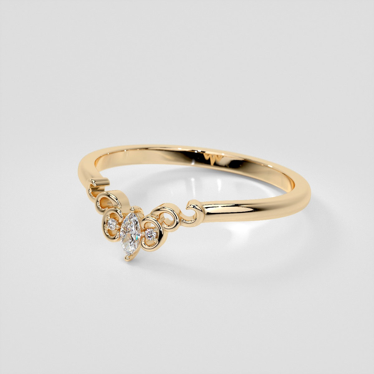 Lab Grown Diamond Marquise Crown Contour Band .07CTW