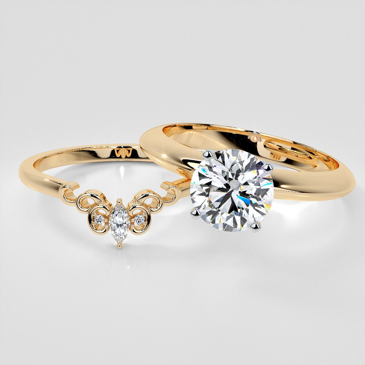 Lab Grown Diamond Marquise Crown Contour Band .07CTW