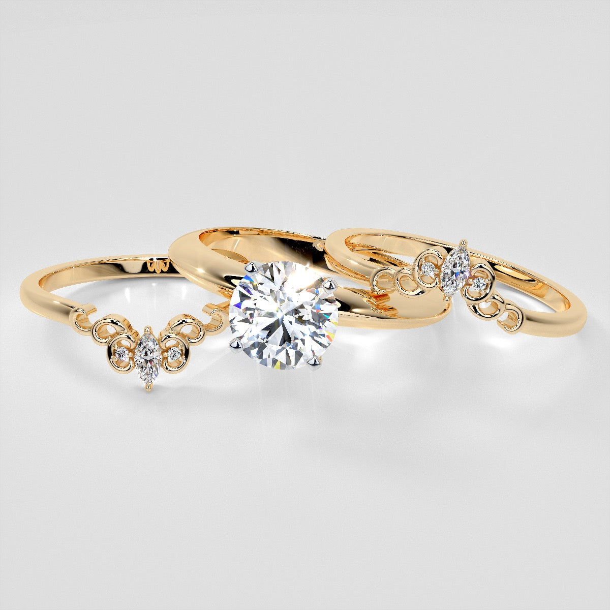 Lab Grown Diamond Marquise Crown Contour Band .07CTW