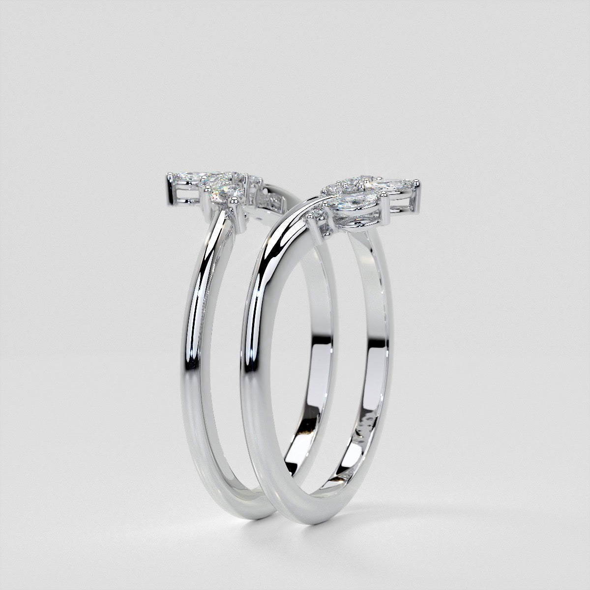 1/5 CTW Lab Grown Diamond Feathered Arc Contour Band Enhancer