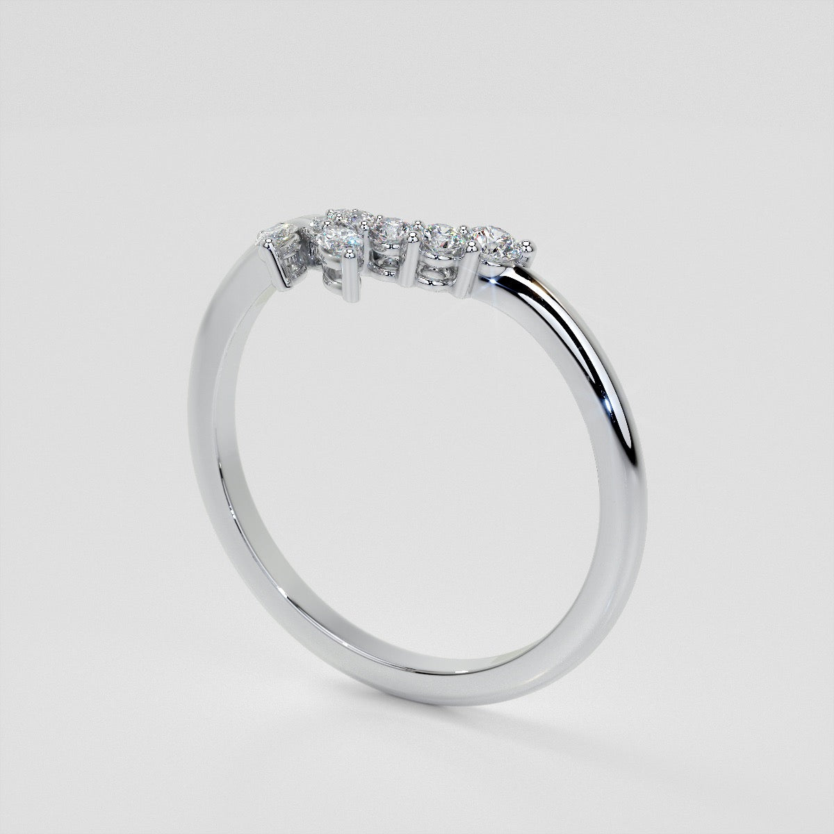 1/5 CTW Lab Grown Diamond Feathered Arc Contour Band Enhancer