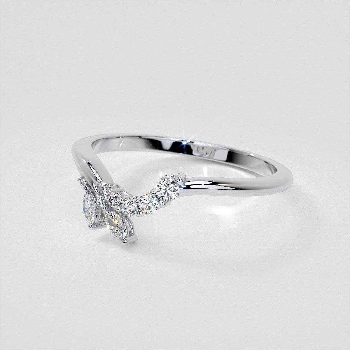 1/5 CTW Lab Grown Diamond Feathered Arc Contour Band Enhancer
