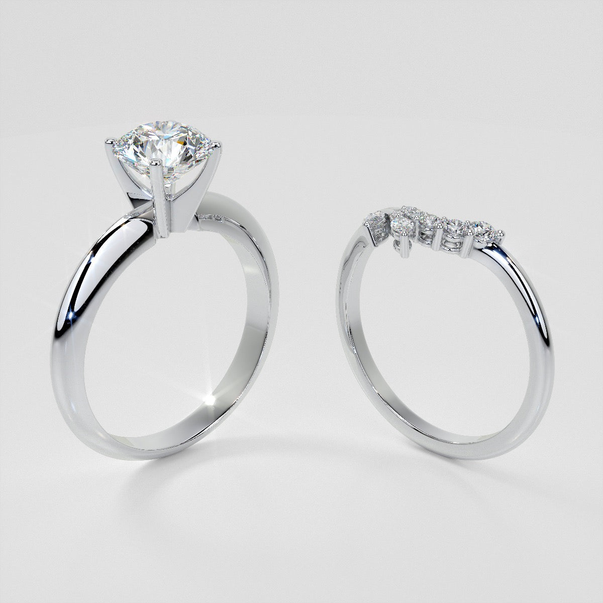 1/5 CTW Lab Grown Diamond Feathered Arc Contour Band Enhancer