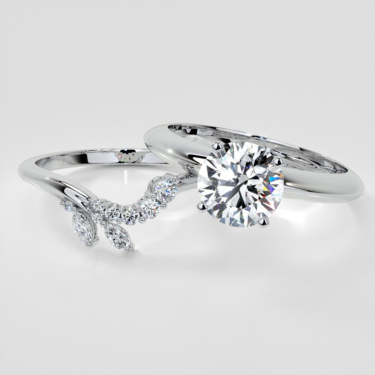 1/5 CTW Lab Grown Diamond Feathered Arc Contour Band Enhancer