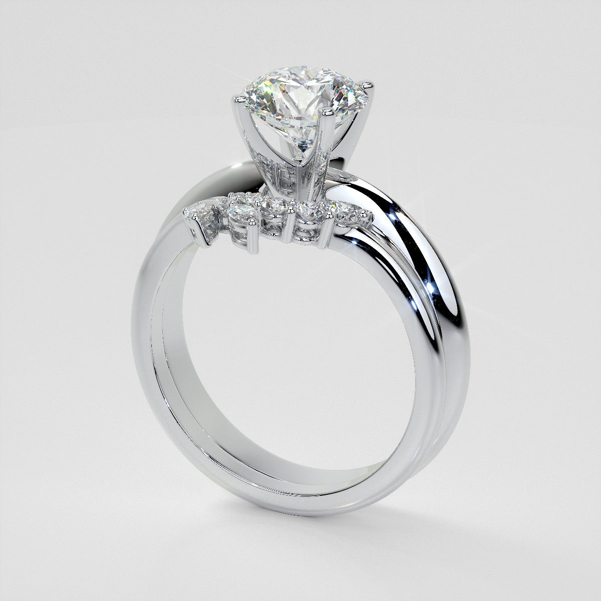 1/5 CTW Lab Grown Diamond Feathered Arc Contour Band Enhancer