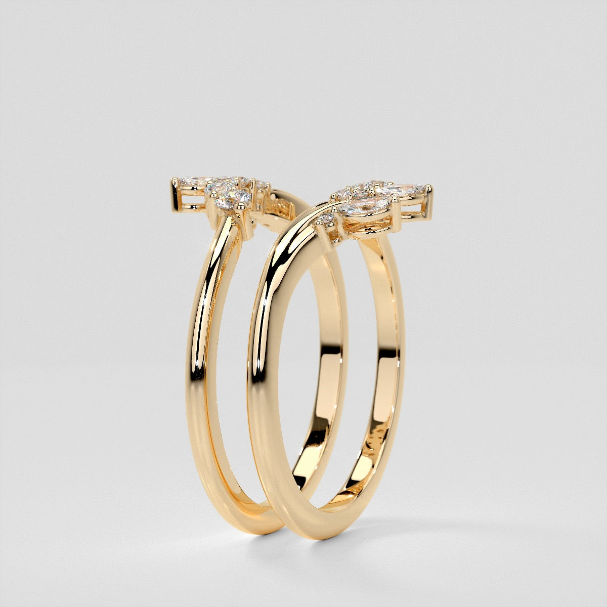 1/5 CTW Lab Grown Diamond Feathered Arc Contour Band Enhancer