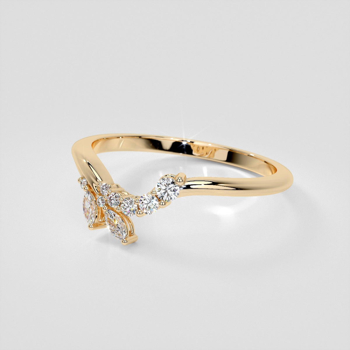 1/5 CTW Lab Grown Diamond Feathered Arc Contour Band Enhancer