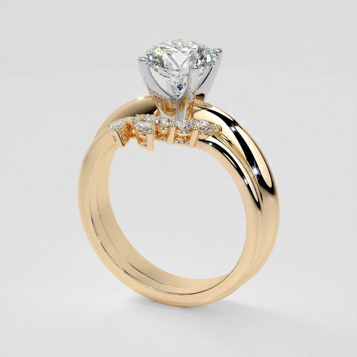 1/5 CTW Lab Grown Diamond Feathered Arc Contour Band Enhancer