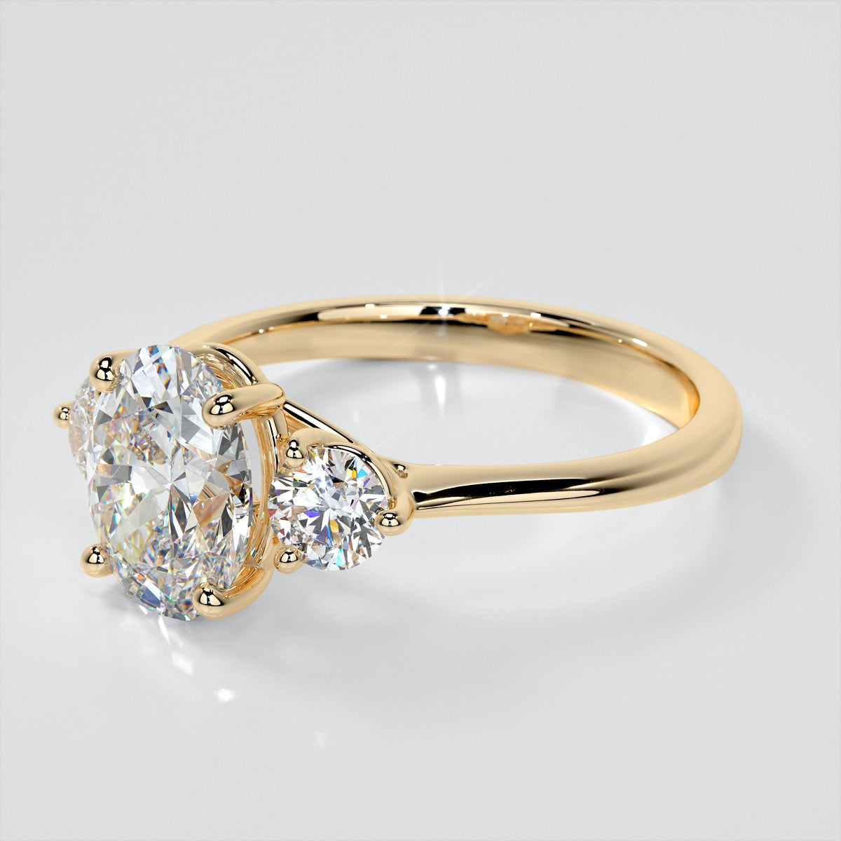 Oval Cut Three-Stone Engagement Ring