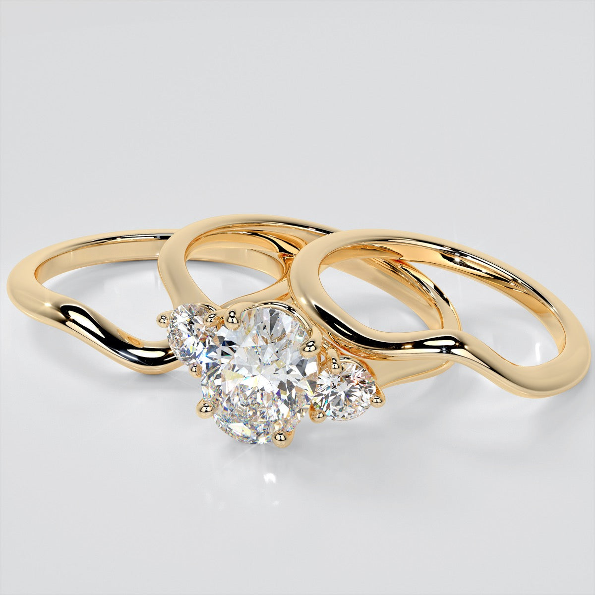 Oval Cut Three-Stone Engagement Ring