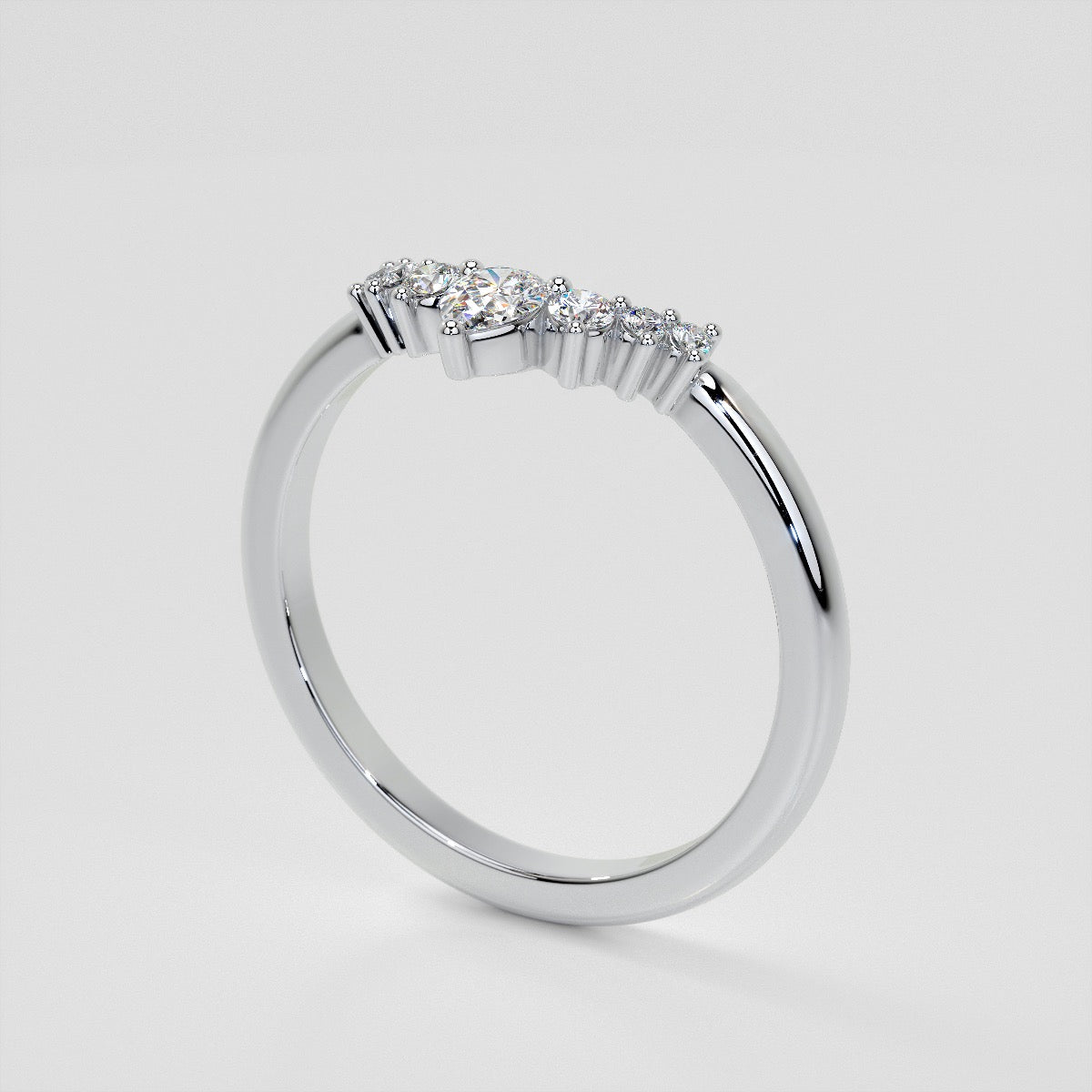 1/4 CTW Lab-Grown Diamond Contour Band