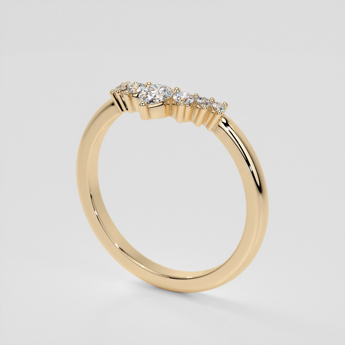 1/4 CTW Lab-Grown Diamond Contour Band