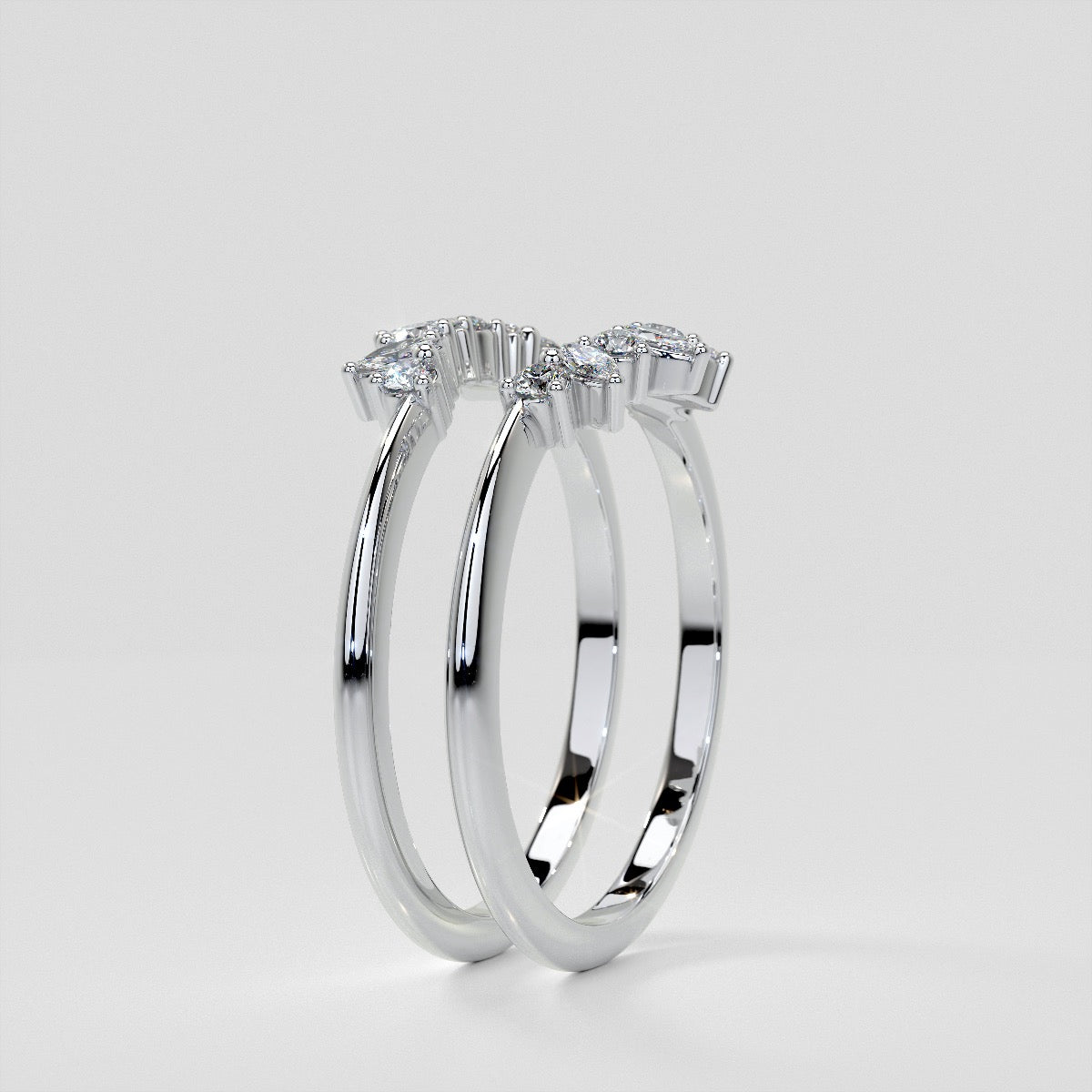 1/6 CTW Lab Grown Diamond Bursting Marquise Nesting Band
