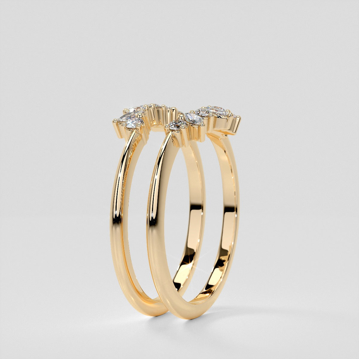 1/6 CTW Lab Grown Diamond Bursting Marquise Nesting Band