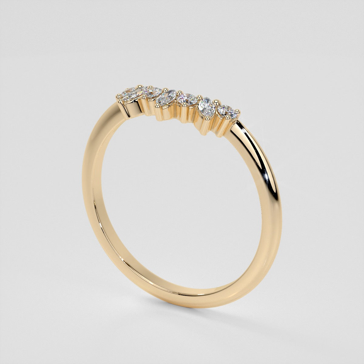 1/6 CTW Lab Grown Diamond Bursting Marquise Nesting Band