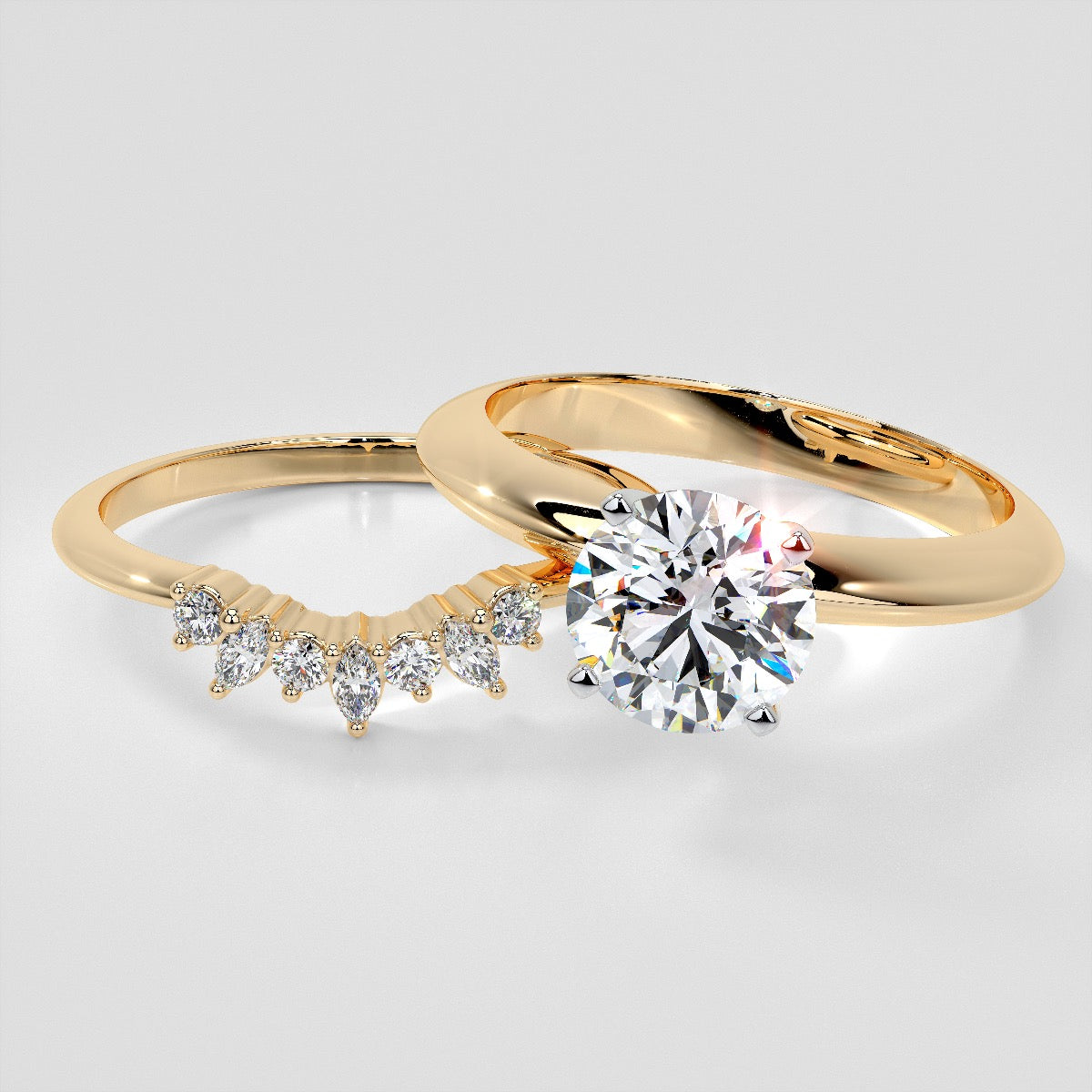 1/6 CTW Lab Grown Diamond Bursting Marquise Nesting Band