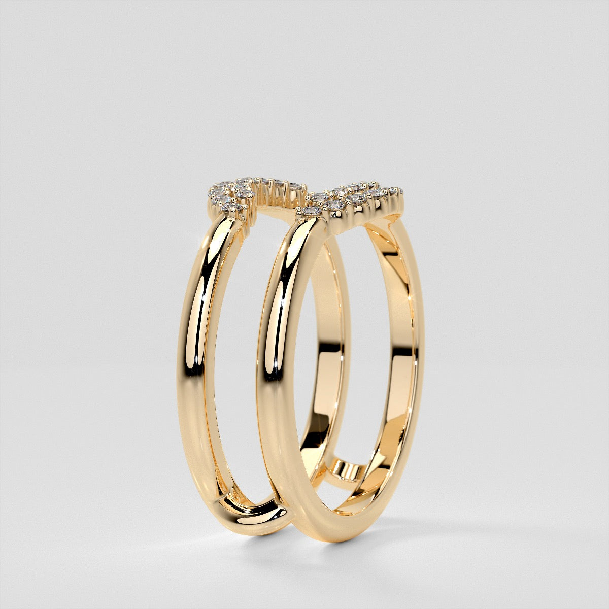 1/5 CTW Lab Grown Diamond Crescent Nesting Ring Guard Enhancer Wedding Band