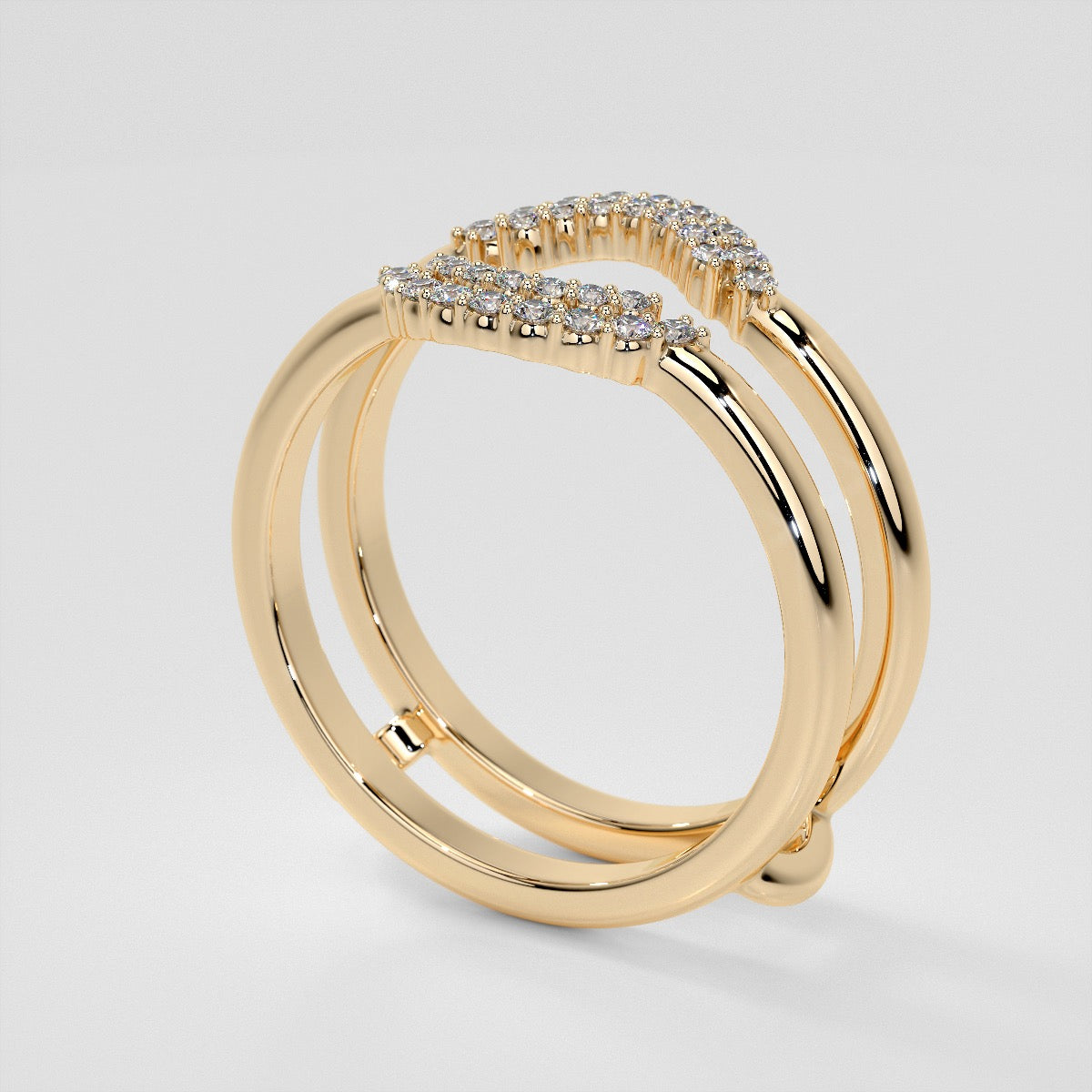 1/5 CTW Lab Grown Diamond Crescent Nesting Ring Guard Enhancer Wedding Band