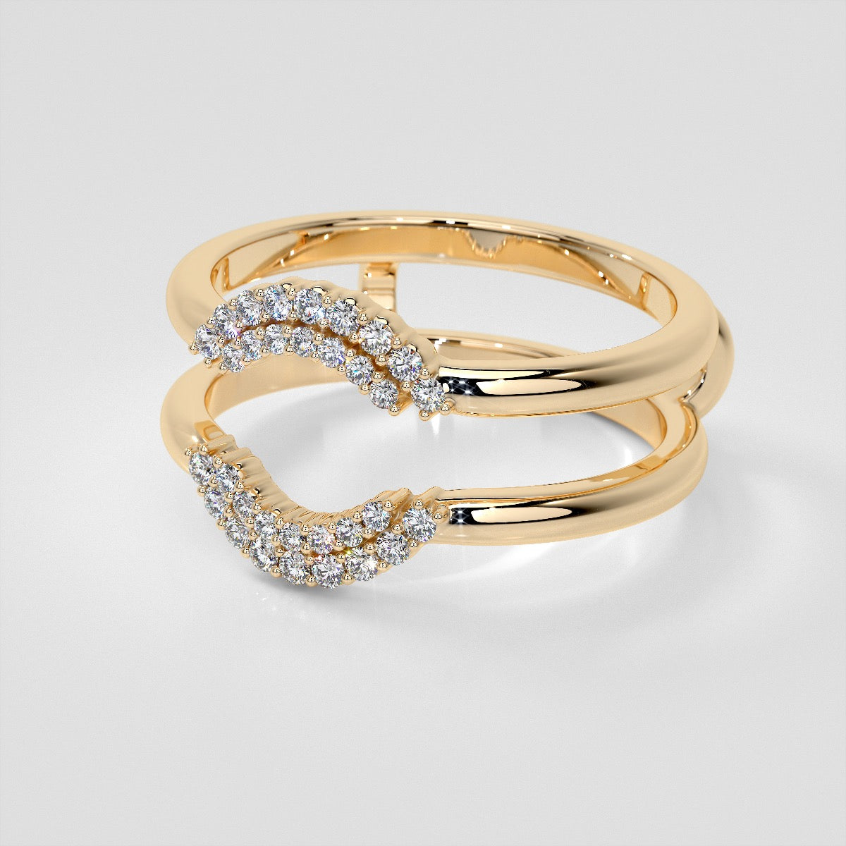 1/5 CTW Lab Grown Diamond Crescent Nesting Ring Guard Enhancer Wedding Band