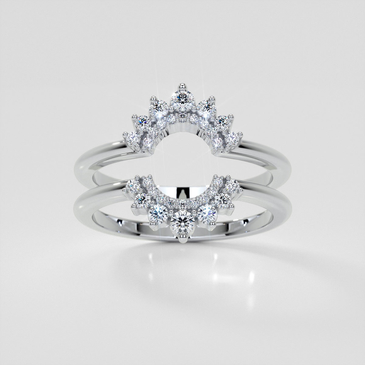 1/4 CTW Lab Grown Diamond Pointed Crown Ring Enhancer Band