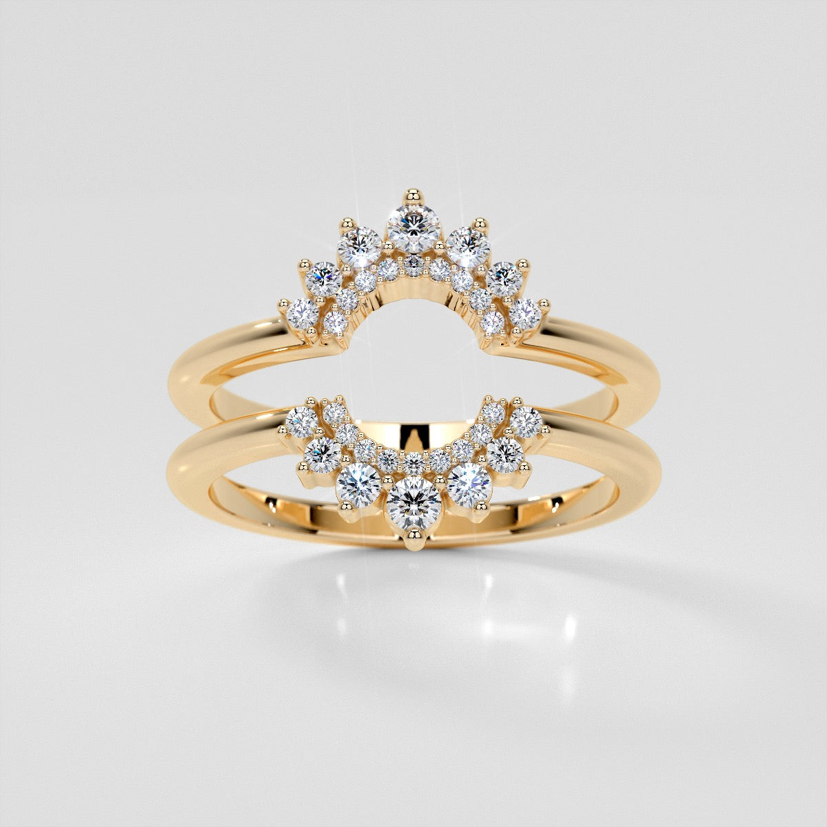 1/4 CTW Lab Grown Diamond Pointed Crown Ring Enhancer Band
