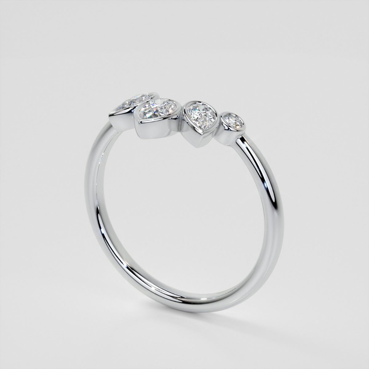 3/8 CTW Lab Grown Diamond Rose Petal Arc Contour band