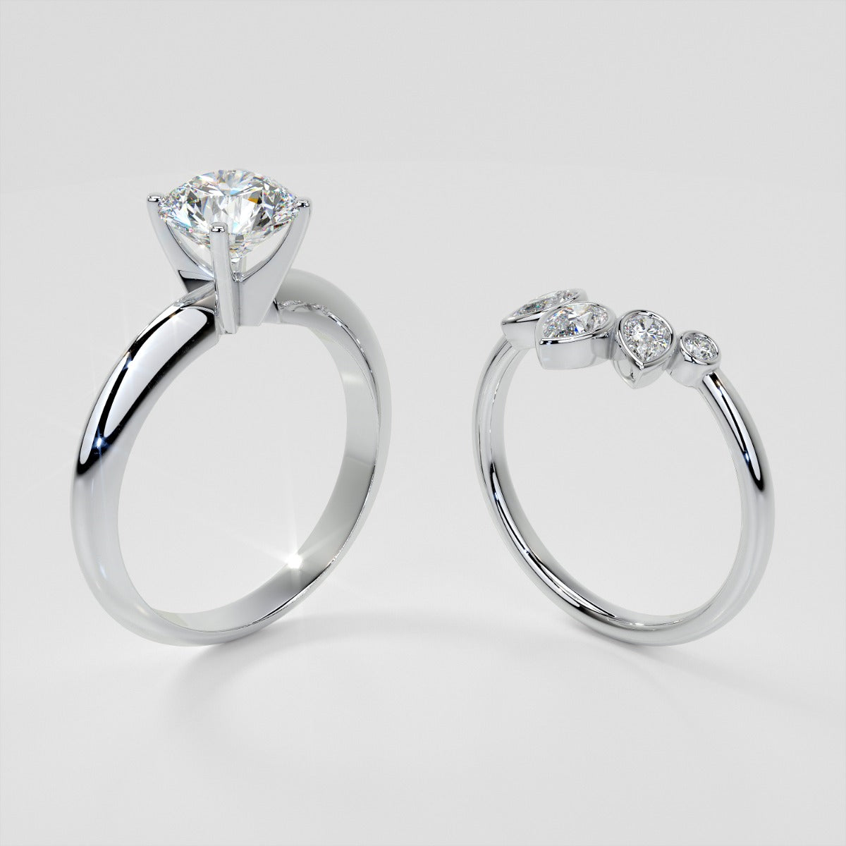 3/8 CTW Lab Grown Diamond Rose Petal Arc Contour band