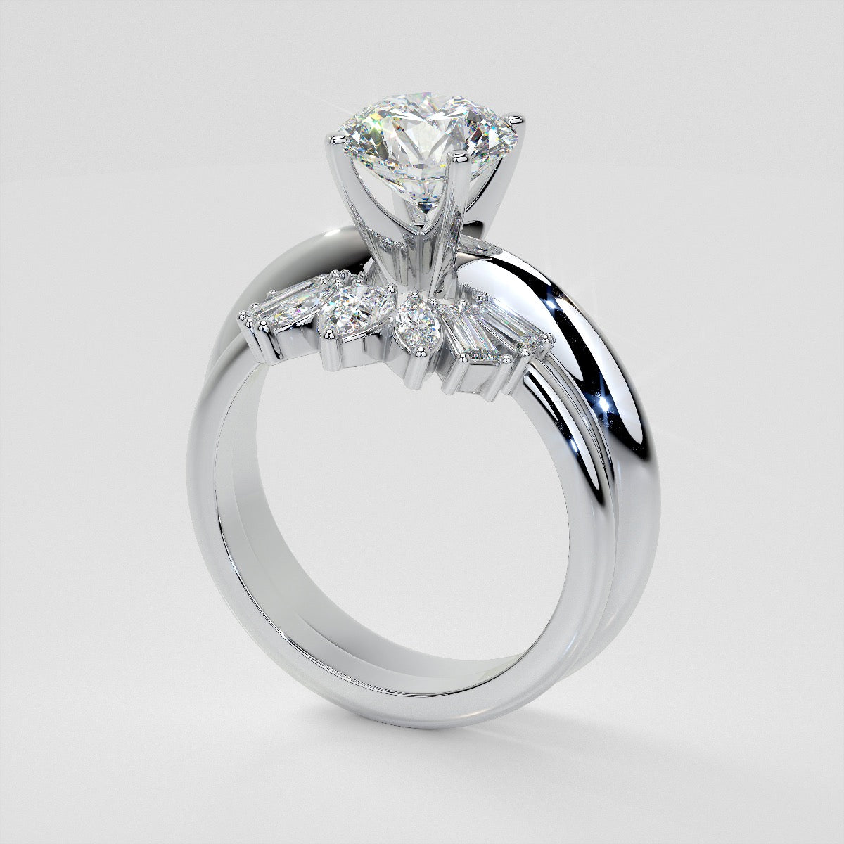 ½ CTW Lab Grown Diamond Rays of Light Contour Band Enhancer