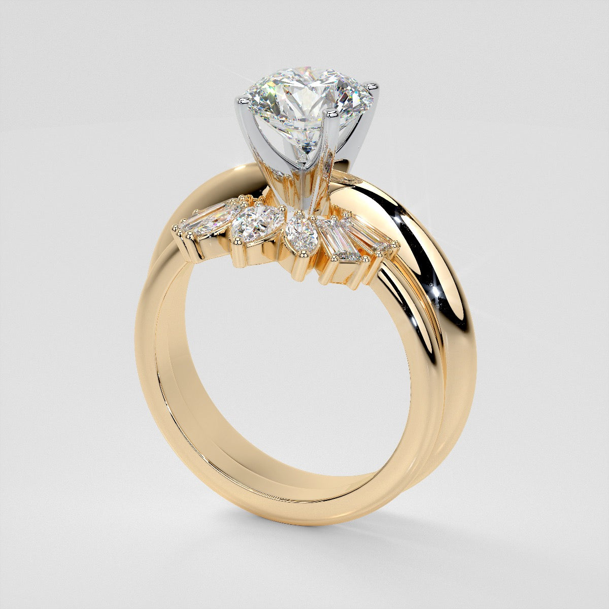 ½ CTW Lab Grown Diamond Rays of Light Contour Band Enhancer