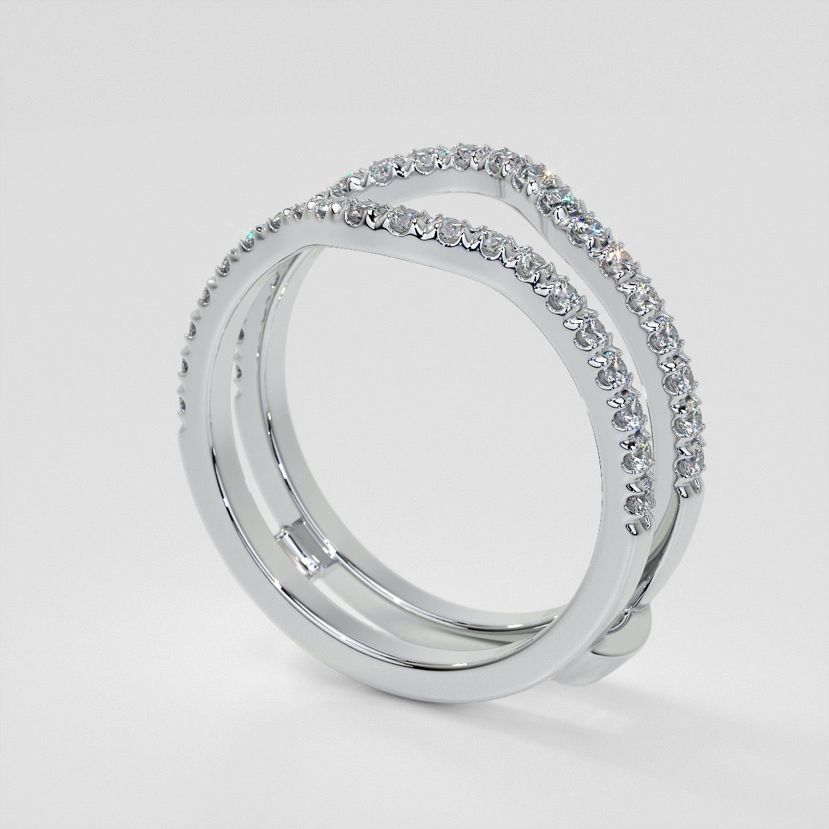 ½ CTW Lab Grown Diamond Eternal Cascade Ring Guard Wedding Band