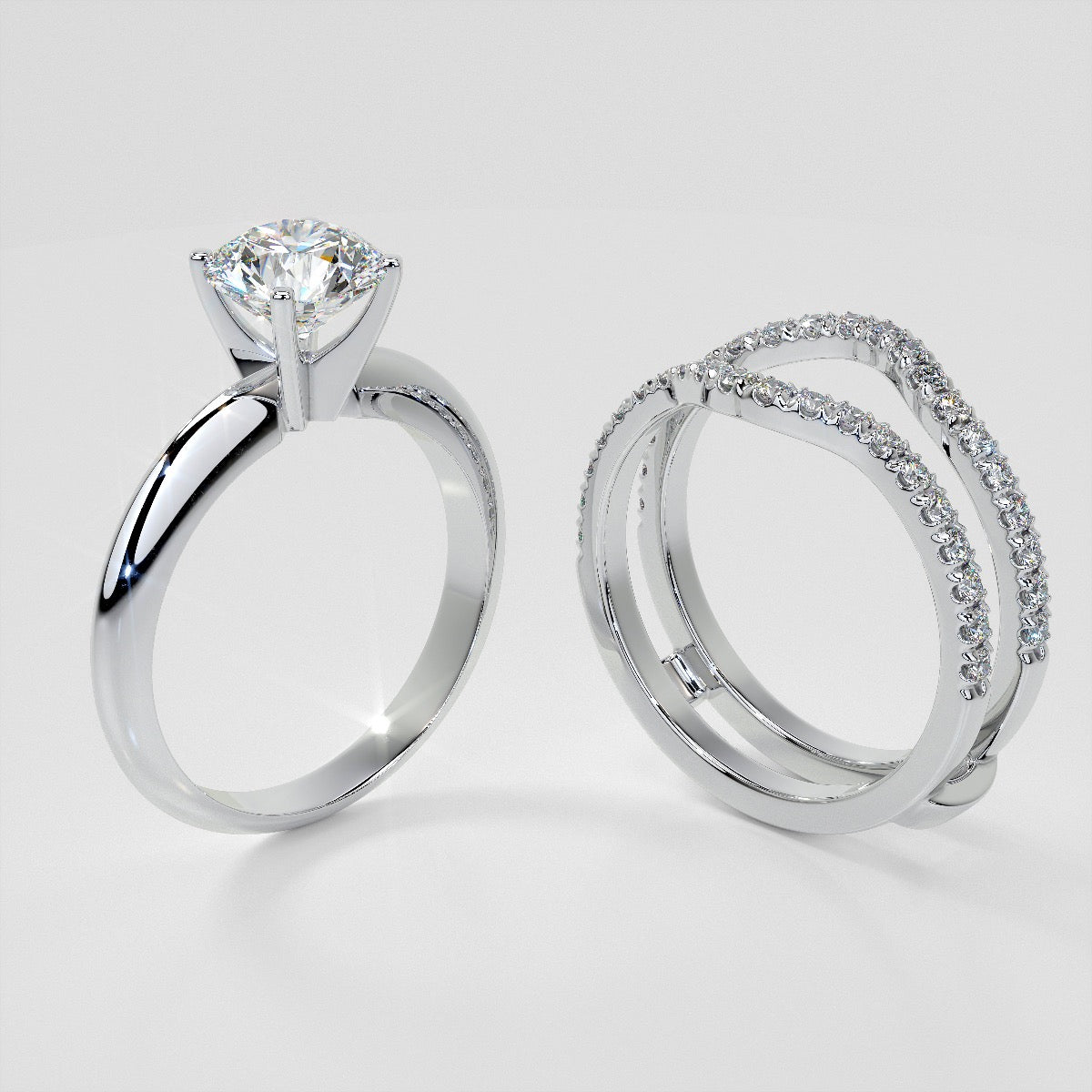 ½ CTW Lab Grown Diamond Eternal Cascade Ring Guard Wedding Band