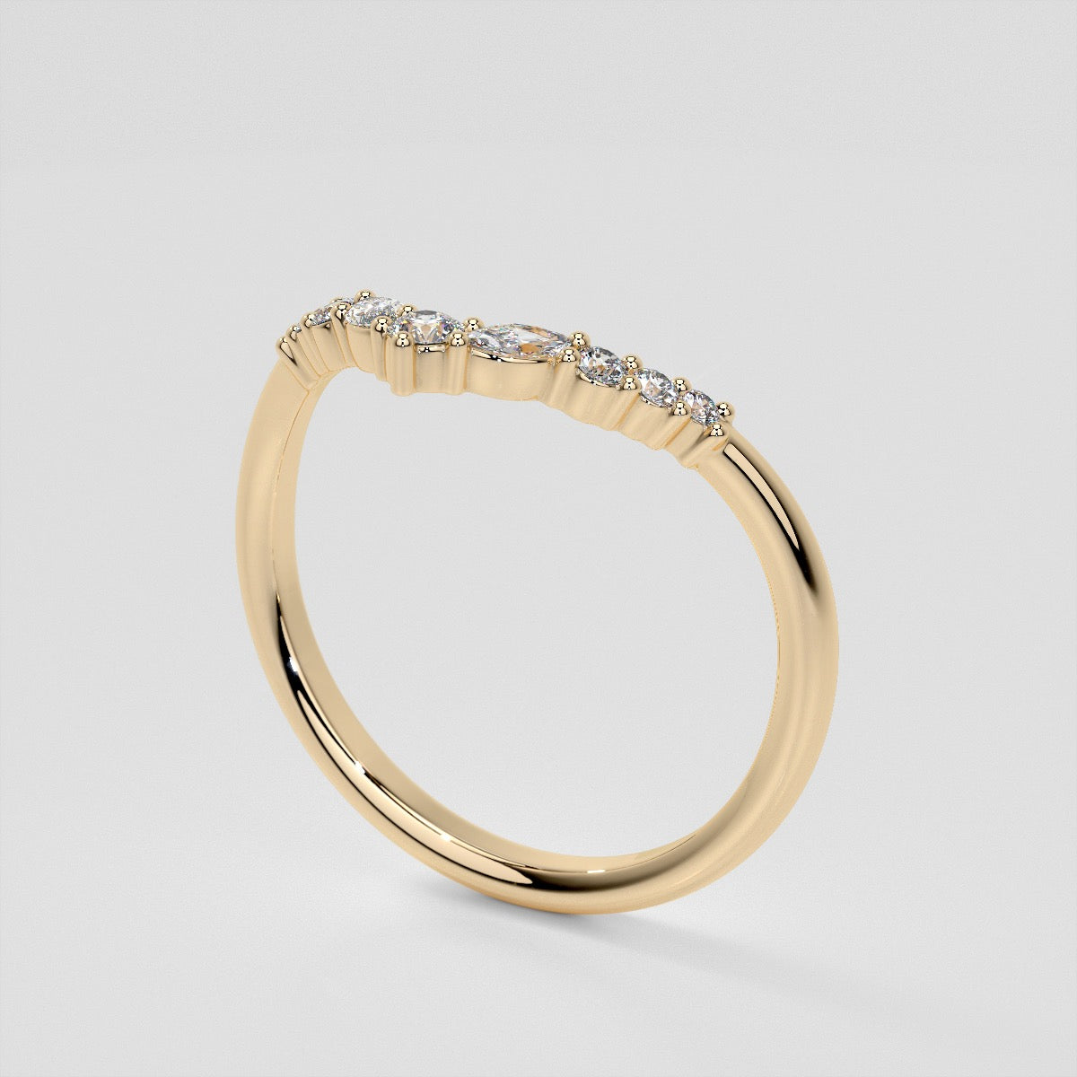 1/5 CTW Lab-Grown Diamond Contour Band