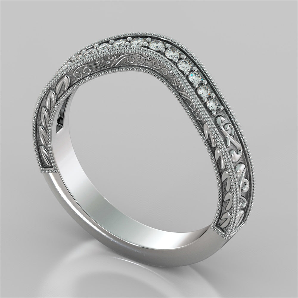 Antique Style Contoured Wedding Band