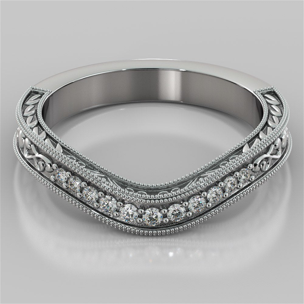 Antique Style Contoured Wedding Band