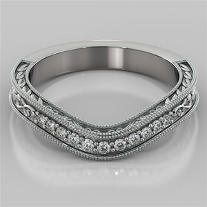 Antique Style Contoured Wedding Band
