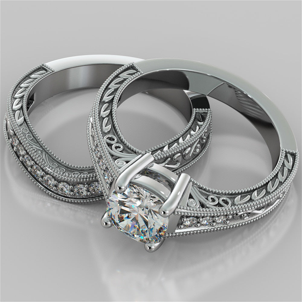 1.5Ct Cushion Cut Lab Grown Diamond Filigree Engagement Ring