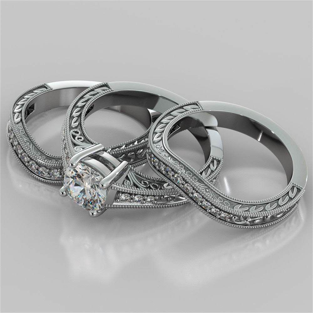 1.5Ct Cushion Cut Lab Grown Diamond Filigree Engagement Ring