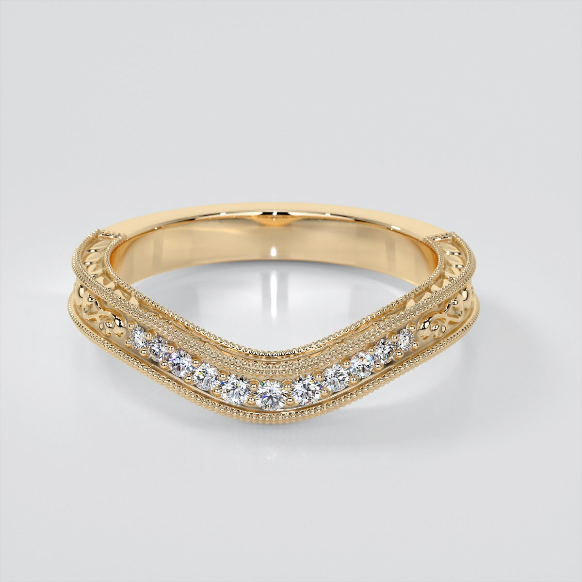 Cushion Cut Filigree Wedding Set