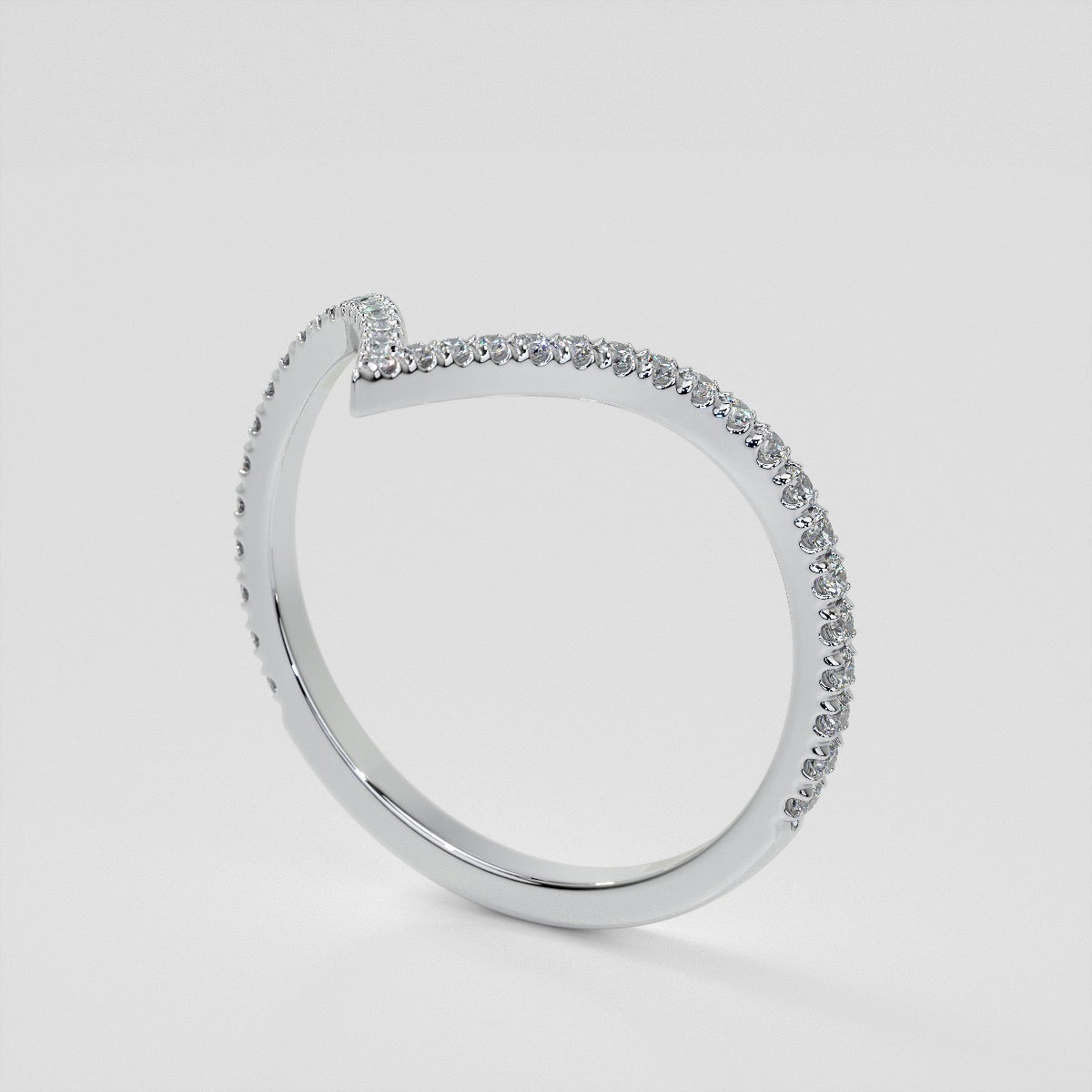 ¼ CTW Pointed Contour Lab Grown Diamond Stackable Band